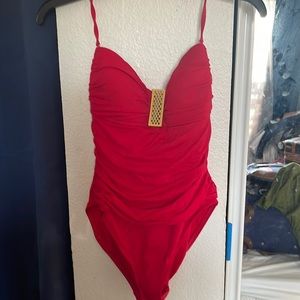Red bathing suit